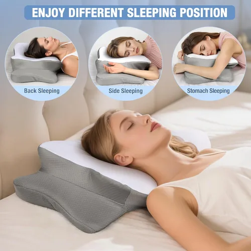 Miniatura 4 de TOPPURE Funda de almohada suave y fría solo para almohada cervical, funda de almohada para almohada cervical de espuma viscoelástica