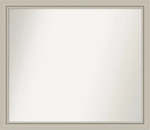 Miniatura 43 de Amanti Art Espejo de baño plateado para sobre fregadero, 23 x 23 pulgadas, espejo cuadrado plateado en ángulo, marco de madera moderno medio, se