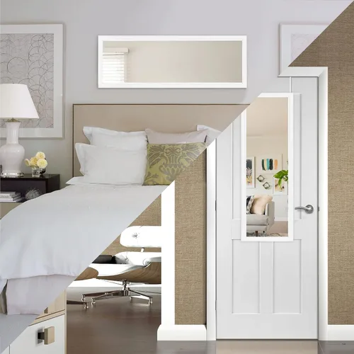 Miniatura 3 de MIRUO - Espejo de pared para colgar sobre la puerta, marco de poliestireno para baño, dormitorio, sala de estar, dormitorio y más