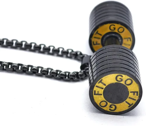 Miniatura 3 de Jewelry - Collar con colgante de cadena de mancuernas de acero inoxidable para hombre y mujer