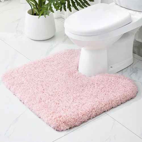 Miniatura 27 de Alfombras de baño antideslizantes, lavables, ultra gruesas, suaves, de microfibra absorbente, de látex de espuma de alta densidad, con respaldo Beige