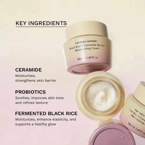 Miniatura 5 de HARUHARU Wonder Black Rice 5 Ceramide Barrier Crema Hidratante 0.50 fl oz, Reparación de Barrera, Ceramidas, Cuidado de la Piel Seca, Hidratación