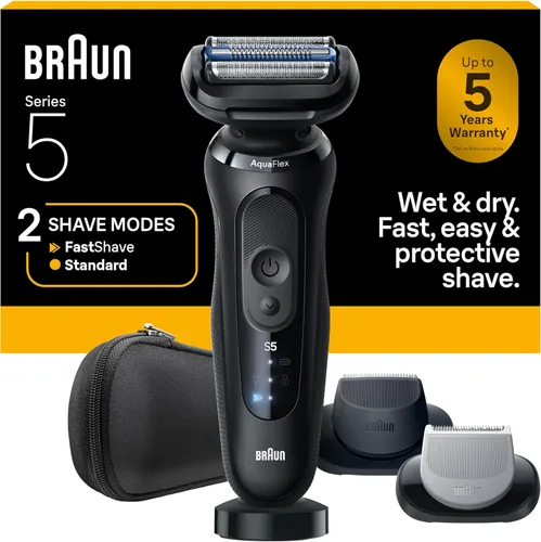 Braun Series 5 - Afeitadora eléctrica para hombres, maquinilla de afeitar de lámina húmeda y seca, accesorio de recortadora de precisión, accesorio