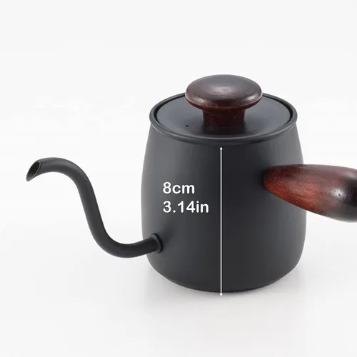 Miniatura 2 de Miyazaki Servidor de café de goteo único, estándar para café de goteo manual, cuello de cisne y boquilla de flujo, caoba