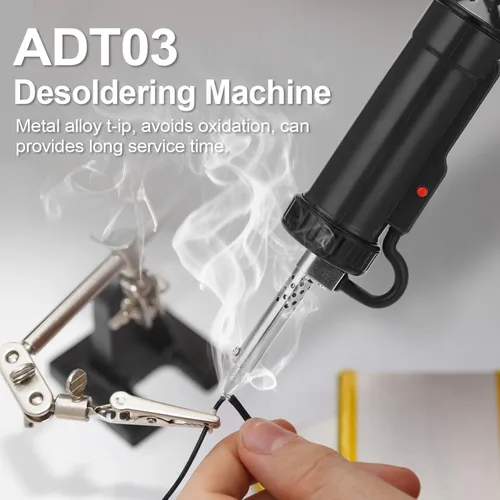 Miniatura 2 de Lechón de soldadura, aspiradora de bomba desoldadora automática, lechón de estaño de soldadura eléctrica portátil, máquina desoldadora de bomba
