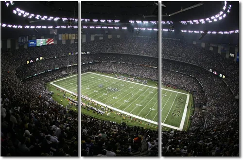 Miniatura 83 de 3 piezas de arte de pared deportivo del equipo de fútbol de los Vikings de Estados Unidos, pinturas de estadios deportivos Minnesota, Estados