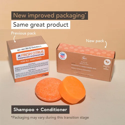 Miniatura 9 de Barra de champú y acondicionador, cítricos frescos, juego de barras de champú sólido y acondicionador sin sulfato, cuidado del cabello vegano