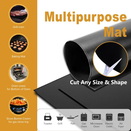 Miniatura 3 de Revestimientos para horno para la parte inferior del horno, paquete de 2 tapetes grandes gruesos resistentes 100% antiadherentes reutilizables