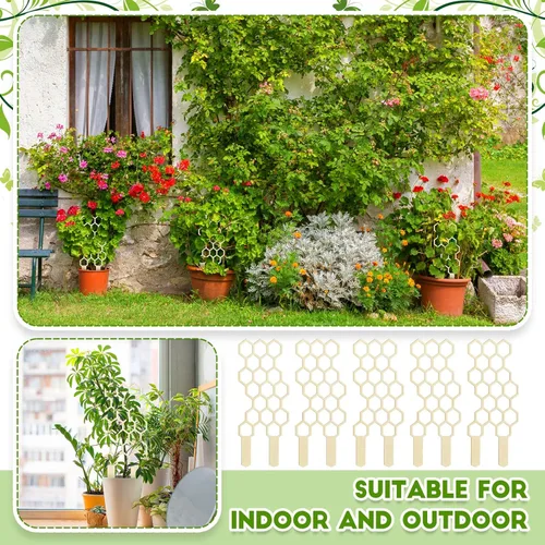 Miniatura 7 de Nuenen Paquete de 5 enrejados de plantas de interior para plantas trepadoras de 11.8 pulgadas, pequeño enrejado de madera de jardín para plantas