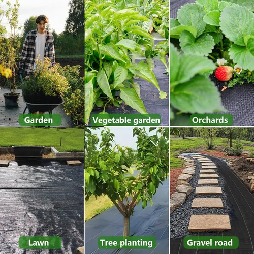 Miniatura 7 de Tela de barrera de malezas de jardín de 3 pies x 100 pies, tela resistente para paisaje con permeabilidad superior, fácil de instalar, tela