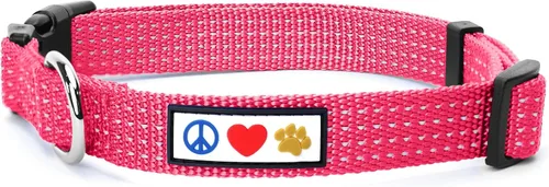 Miniatura 24 de Pawtitas - Collar reflectante para perro - Nombre y número de teléfono personalizados, ajustable para perros pequeños y cachorros - Morado Púrpura