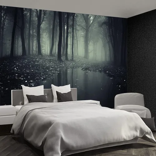 Miniatura 63 de Papel tapiz mural gris de Nueva York del Puente de Brooklyn, papel tapiz mural de paisaje urbano grande para sala de estar y dormitorio - 108"x75
