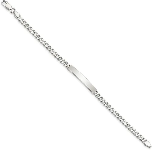 Miniatura 2 de 925 Sterling Silver Engraveable Curb Link Id Bracelet Fine Jewelry For Women Gifts For Her