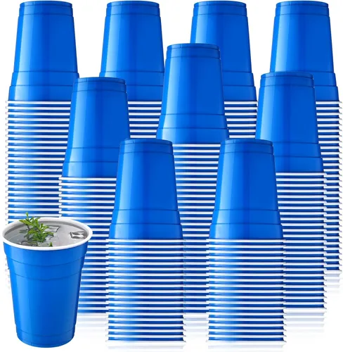 Miniatura 9 de Zopeal 200 vasos desechables de plástico de 18 onzas para beber, bebidas frías, resistentes, para fiestas, cumpleaños, graduación, Halloween, Negro
