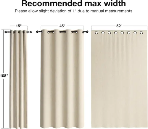 Miniatura 9 de Anmao Cortinas opacas gruesas con textura pesada para sala de estar de 108 pulgadas de largo, juego de 2 paneles con ojales para oscurecer