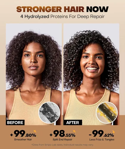 Miniatura 3 de Mascarilla capilar de colágeno para acondicionamiento profundo, tratamiento capilar de queratina con 4 proteínas hidrolizadas, acondicionador