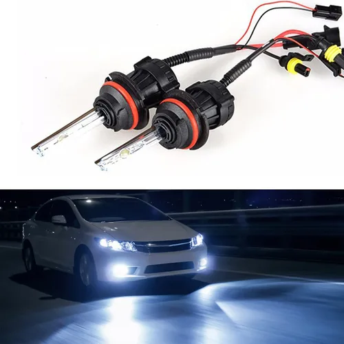 Miniatura 8 de Bombillas HID H4 9003 Bi-Xenon de 35 W superbrillantes de doble luz para faros delanteros, 10000 K, azul profundo, paquete de 2