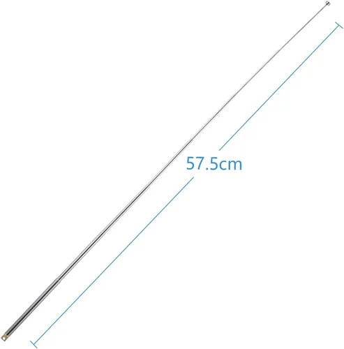 Miniatura 5 de Antena telescópica FM 2 uds. Antena de radio DAB 7 secciones FM Antena de radio portátil 57.5CM/22.6IN para TV FM/VHF/UHF estéreo DVB-T Recepción