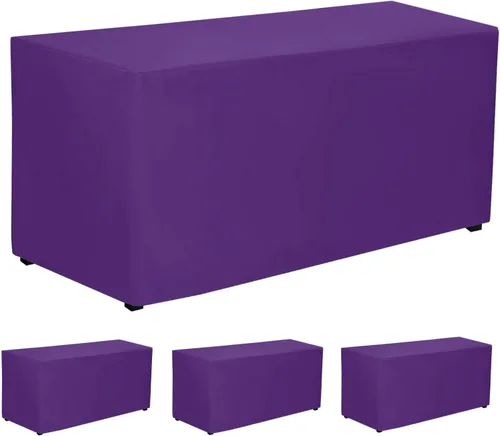 Miniatura 14 de PLOYMONO - Juego de 2 manteles ajustables, mantel de longitud hasta el suelo para mesa rectangular de 4 pies (122x61 cm) de poliéster, ideal
