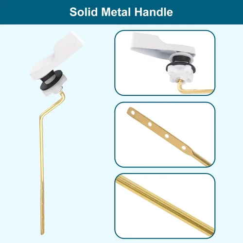 Miniatura 4 de Kit de repuesto de manija de inodoro de metal universal de montaje lateral compatible con American Standard/Mansfield/Gerber/TOTO/Kohler Inodoro