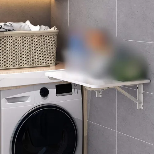 Miniatura 5 de Mesa plegable de pared para cocina, comedor, con soporte de acero inoxidable, mesa de almacenamiento para lavandería, mesa de trabajo