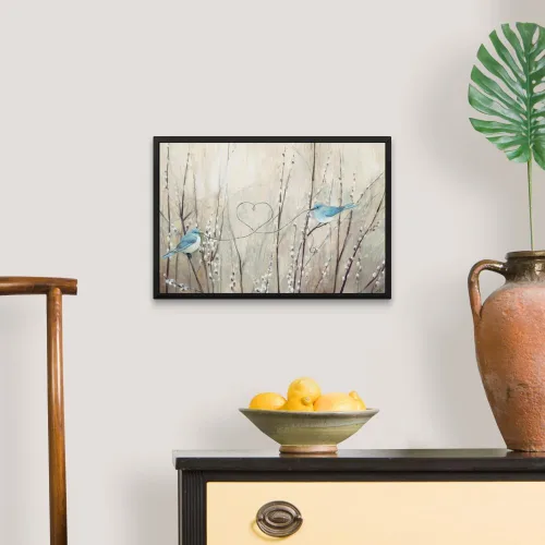 Miniatura 4 de CANVAS ON DEMAND Lienzo enmarcado con diseño de pájaros neutros de Julia Purinton, contemporáneo, decoración del hogar, animales, pájaros, 18 x 12