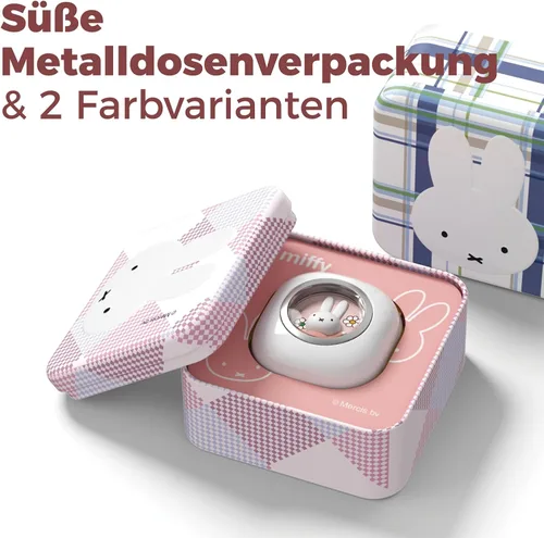 Miniatura 2 de Miffy - Auriculares Bluetooth 5.3 Pro - IPX5 impermeables, controles táctiles, adorable caja de hierro 3D reutilizable Miffy embalaje (rosa)