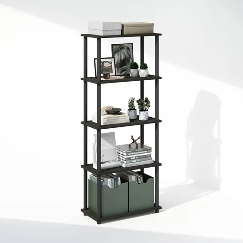 Miniatura 32 de Furinno Turn-N-Tube Estantes de almacenamiento, estante esquinero de 4 niveles, estante de exhibición de montaje sin herramientas, estantería