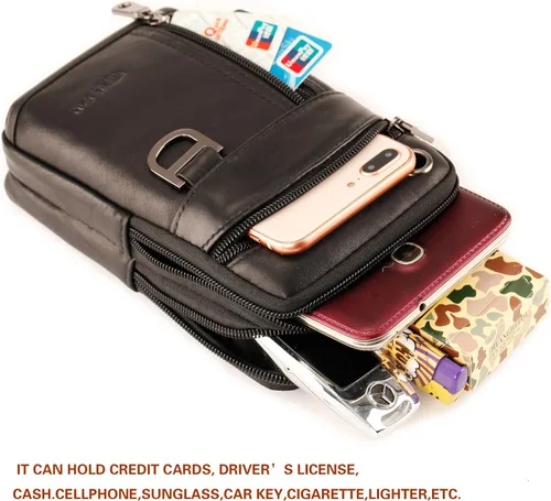 Miniatura 5 de Funda de cuero de alta calidad para teléfono, paquete de cintura unisex para cigarrillos, funda de cinturón con clip vertical, estuche de transporte
