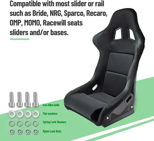 Miniatura 7 de Soportes de montaje lateral para asientos de carreras de cubos: soporte universal para asiento de carreras (juego de 1)