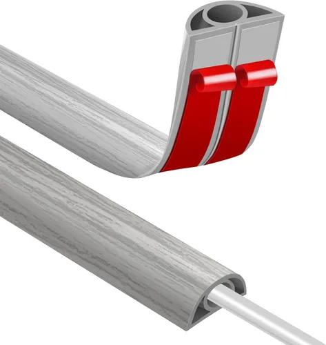 Miniatura 35 de JAHOMFAI Cubierta para cables de piso 1m de largo, cubiertas para cables en el suelo para proteger los cables y prevenir riesgos de caídas, fácil