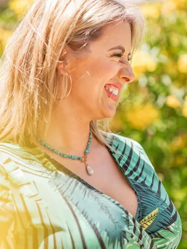 Miniatura 2 de Collar de eslabones de cadena de oro de 18 quilates para mujer, collar con colgante de perla barrocobrújula