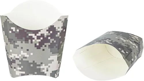 Miniatura 31 de Restaurantware Bio Tek - Taza de papas fritas desechables de 4.7 x 3.5 x 5.1 pulgadas, 100 vasos desechables para refrigerios, papel azul y blanco