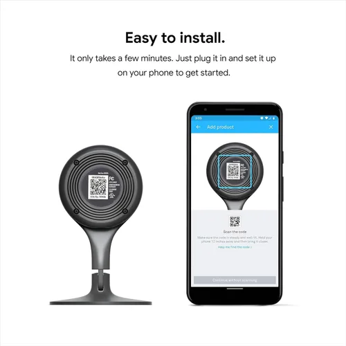 Miniatura 2 de Google Nest Cam Indoor A0005 (1ª generación) - Cámara con cable de 1080p solo - Unidad de repuesto - Embalaje a granel - Funciona con la aplicación