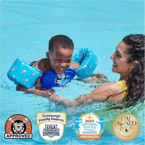 Miniatura 5 de SwimWays Swim Trainer, US Coast Guard Approved Life Vest Kids Swim Vest, Arm Floaties & Life Jackets for Kids 33-55 lbs, Shark