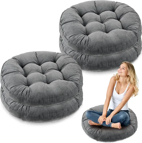 Miniatura 58 de Almohadas de suelo Jerify 22 x 22 Pulgadas Redondas Cuadradas Grandes Almohada de meditación para piso para aula Meditación para adultos Almohada