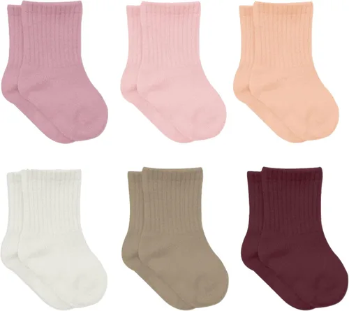 Miniatura 11 de bistyle Calcetines tobilleros con agarre para bebé, 6 pares, calcetines de algodón orgánico para recién nacidos, calcetines para niños y niñas