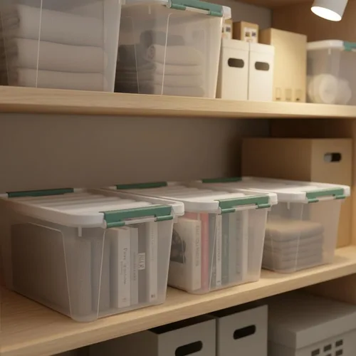 Miniatura 6 de Bolsas de almacenamiento de plástico transparente de 20 cuartos de galón con tapas, cajas de plástico con tapas, 4 paquetes