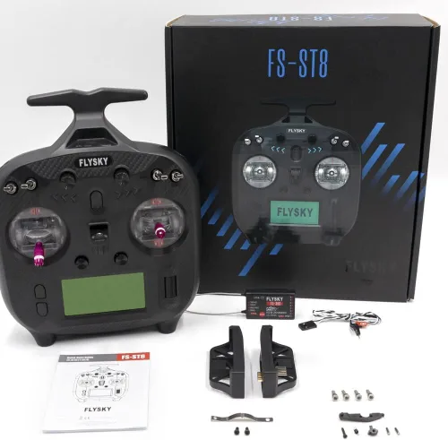 Flysky FS-ST8 2.4GHz 8-10CH 3.0 Radio RC Transmisor Controlador FS-SR8 Receptor para RC Drone Quadcopter Car Boat Robot (FS-ST8 versión mejorada)