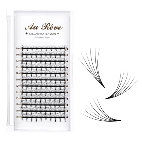 Miniatura 45 de Extensiones de pestañas YY, extensiones de pestañas Y, rizo D, 0.003 in, 0.472 in, bandeja mixta en forma de Y, volumen 4D, pestañas postizas de uso