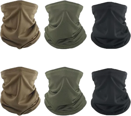 Máscara facial con polaina para el cuello, protector facial de camuflaje de polvo que refresca el sol, bandana reutilizable y lavable