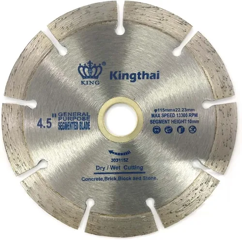 Miniatura 10 de Kingthai Hoja de sierra de diamante de hormigón de corte segmentado húmedo y seco de 9 pulgadas para mampostería con eje de 7/8-5/8 pulgadas