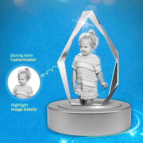Miniatura 2 de HAN'S LASER Foto personalizada en cristal 3D, diseño de iceberg, para día de San Valentín, aniversario, cumpleaños, regalos para parejas para mujer