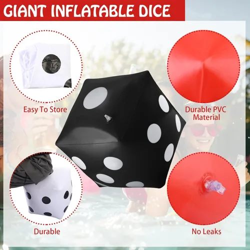 Miniatura 2 de Blulu Paquete de 3 Dados Inflables Grandes Dados Inflables Gigantes Jumbo para Juegos de Mesa en Interiores y Exteriores Ludo Favor de Fiesta