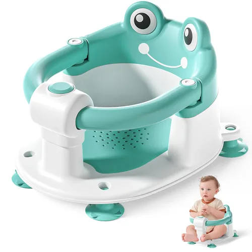 Miniatura 8 de Asiento de baño de bebé para bebés de 6 meses en adelante, asientos de baño antideslizantes para sentarse con ventosas y cojín suave para asiento