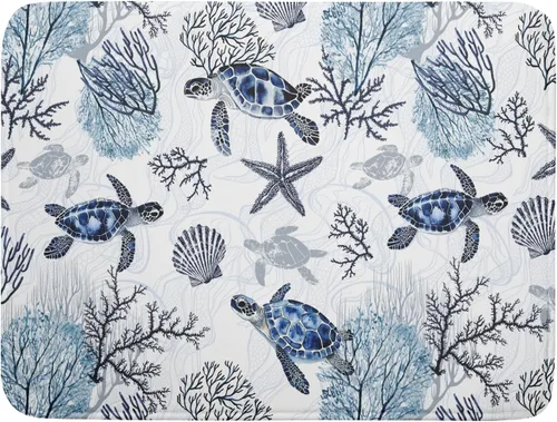 Miniatura 44 de Giwawa Tapete de Secado de Platos Retro Silueta de Cabaña del Bosque de Ciervos para Encimera 18 x 24 pulgadas Otoño Cielo Azul Nube Dibujos