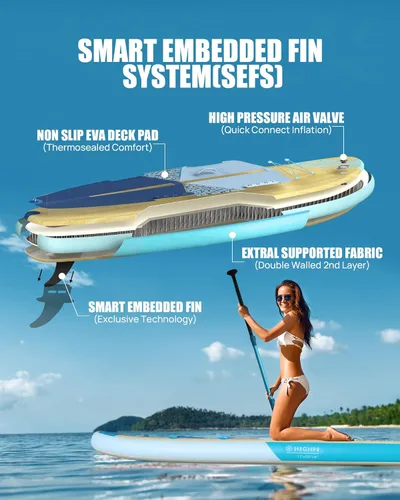Miniatura 5 de Inflatable Stand Up Paddle Board for Youth and Adults – Wide Sup with Premium Accessories, Blow Up Paddleboard for Surfing, Fishing, Yoga & More