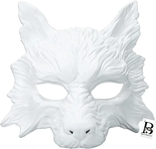 Miniatura 3 de Máscara de lobo de animales para mascarada, máscara de lobos, máscara de Halloween, cosplay, máscara de fiesta Blanco