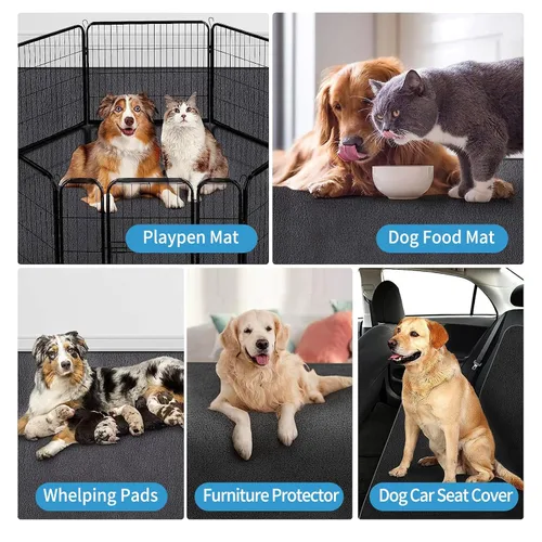 Miniatura 5 de Almohadilla para jaula de perro, absorbe la orina, impermeable, antideslizante, lavable, almohadilla para entrenamiento de perrera - debajo