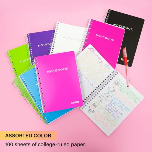 Miniatura 2 de BAZIC Products 100 cuadernos de poli de 5 x 7 pulgadas con espiral, para oficina de notas escolares, juego de 6